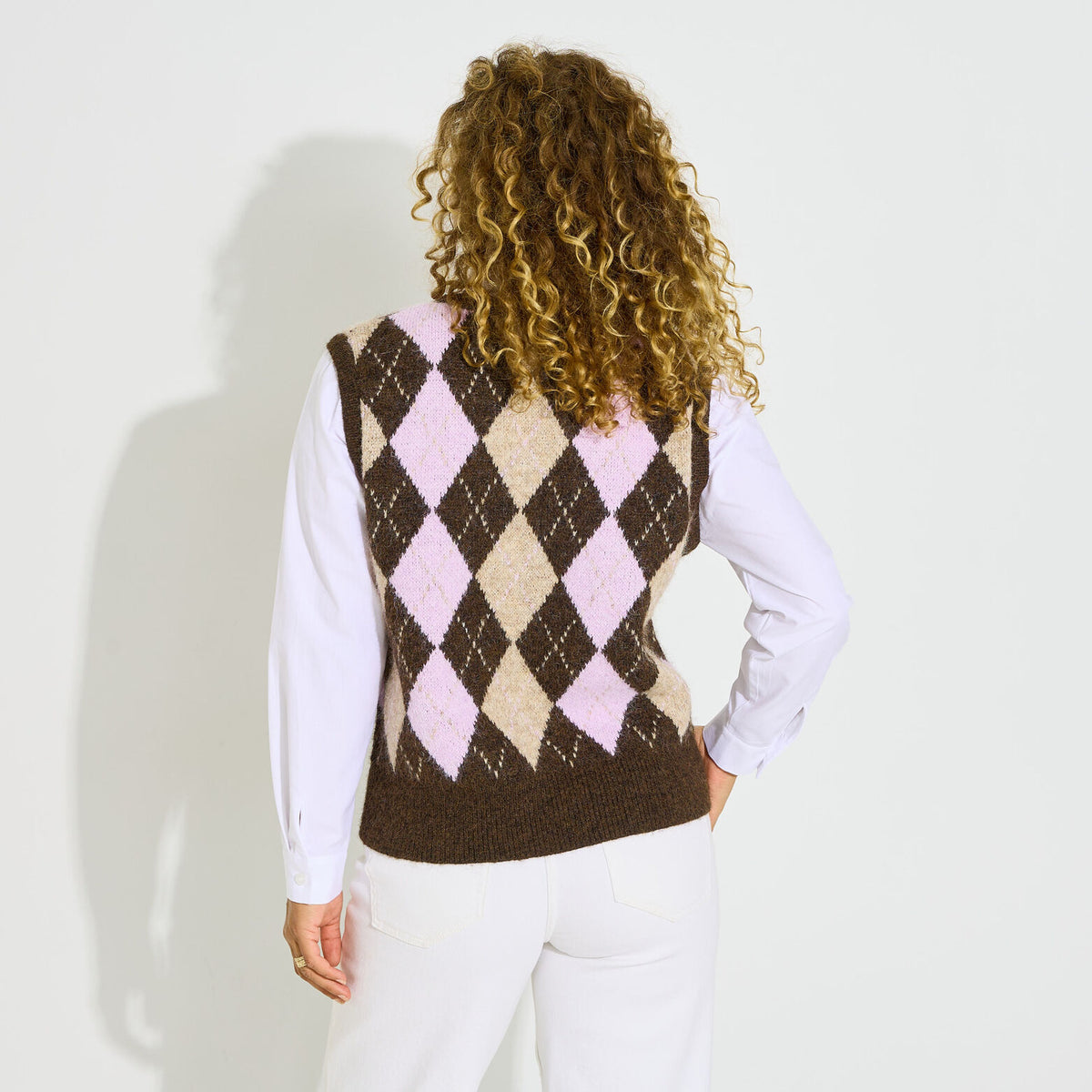 Pull 2 en 1 motif losanges femme - 2