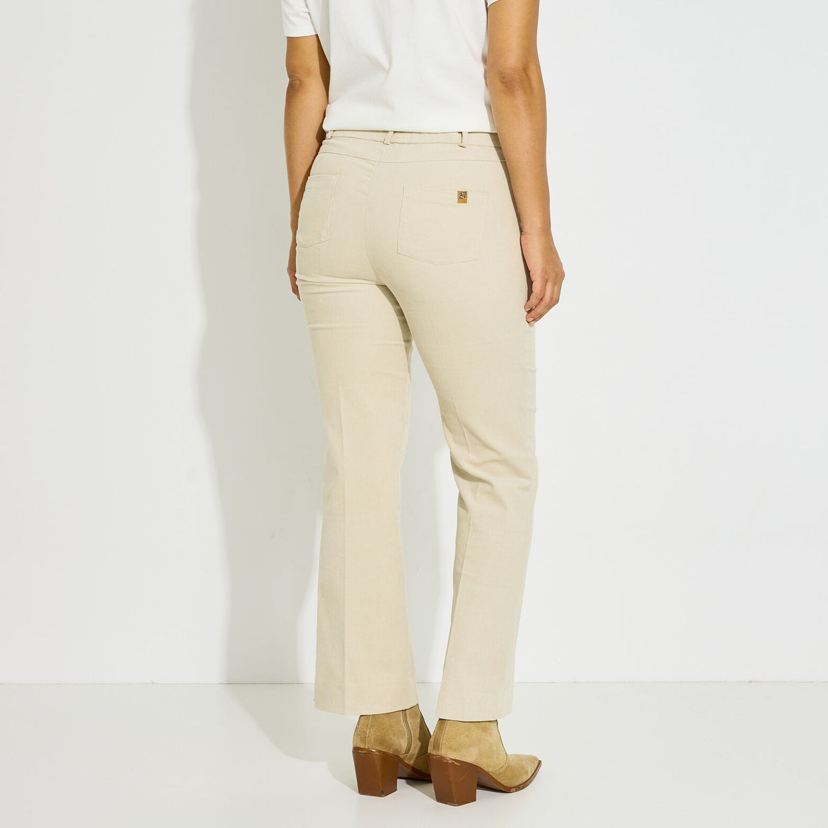 Pantalon droit velours raccourci femme - 2