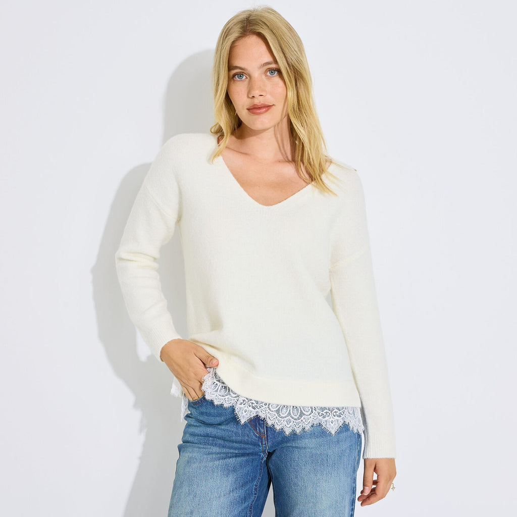  Pull finition guipure à la base femme - 1