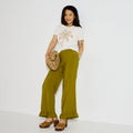 Pantalon large avec volants femme - 1