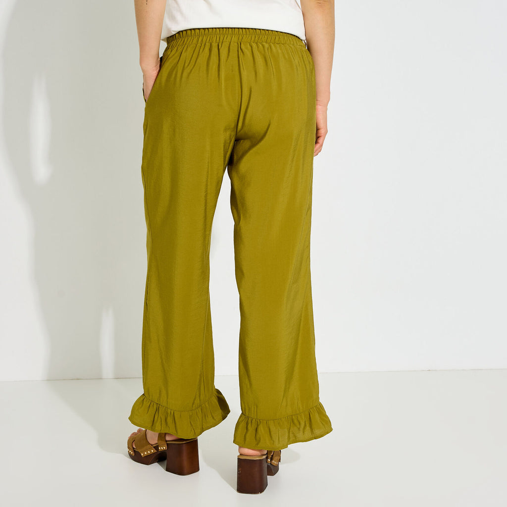 Pantalon large avec volants femme - 2