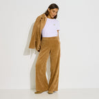 Pantalon velours taille élastiquée femme - 1