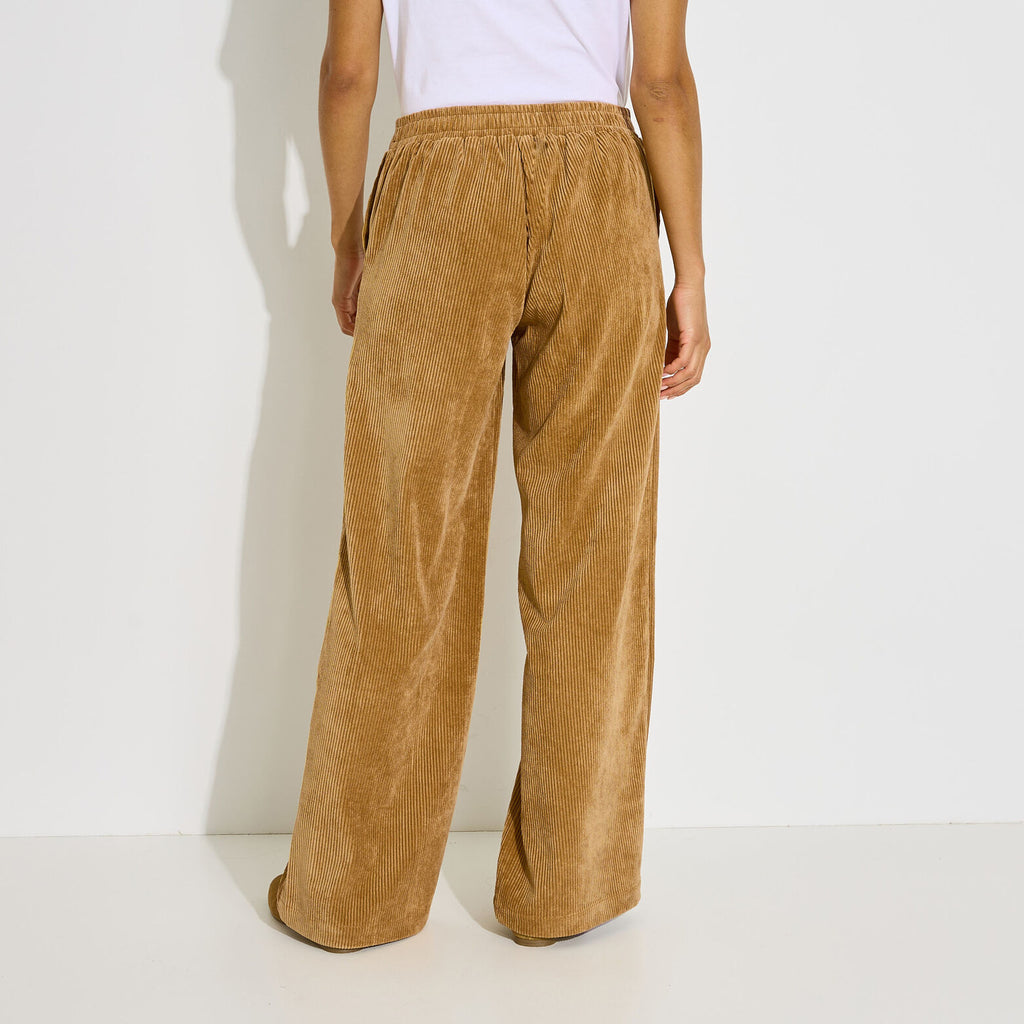 Pantalon velours taille élastiquée femme - 2