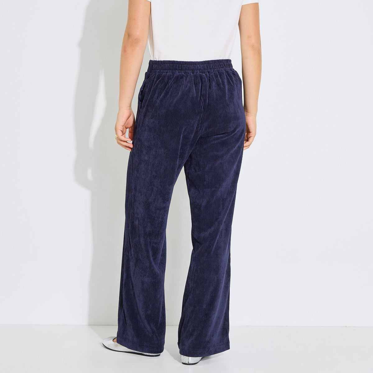 Pantalon velours taille élastiquée femme - 2