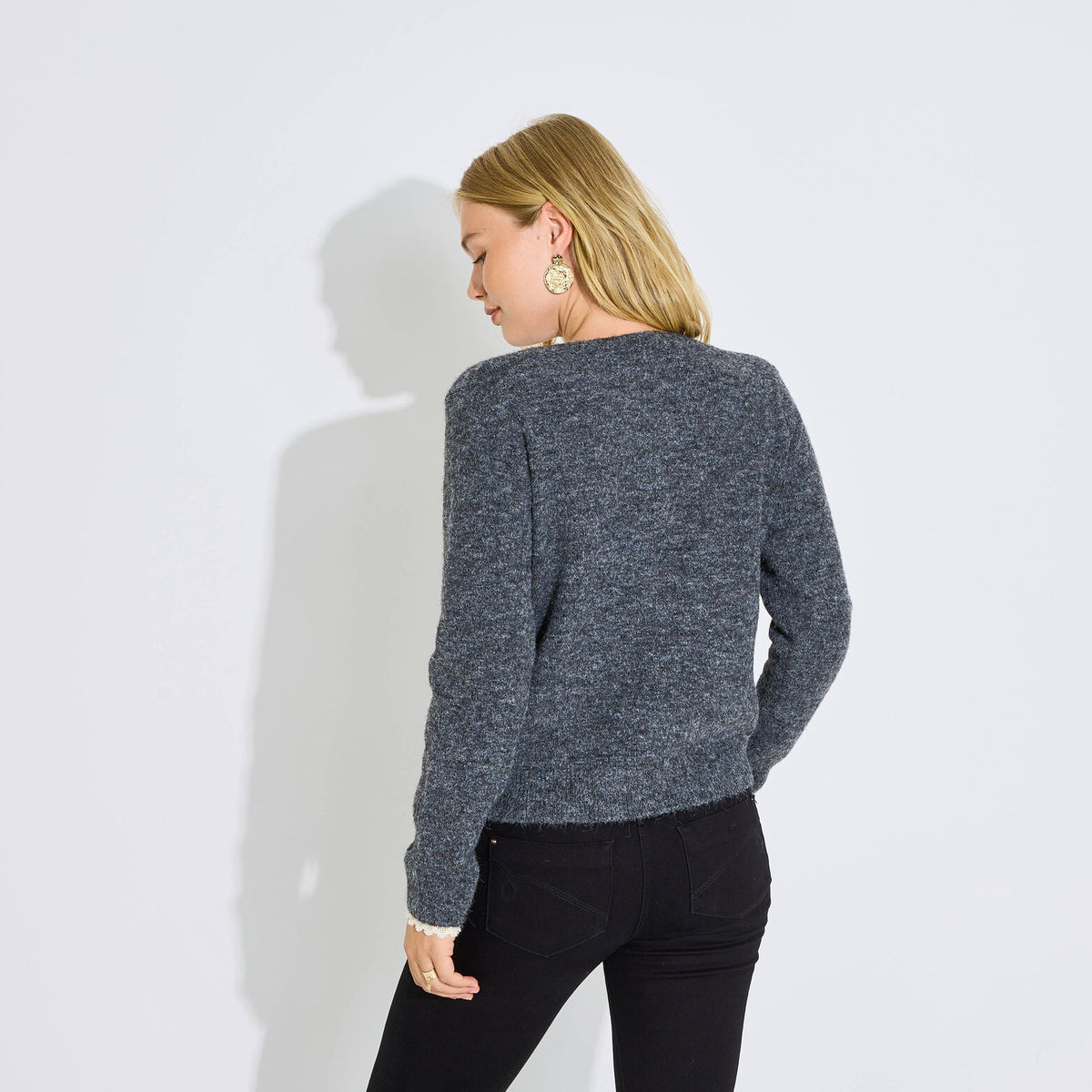 Gilet col rond femme. - 2