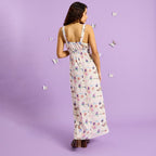 Robe longue fluide imprimée à bretelles - 2