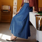 Jupe longue en jean femme - 1