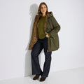 Manteau d'hiver mi-long à capuche femme - 1