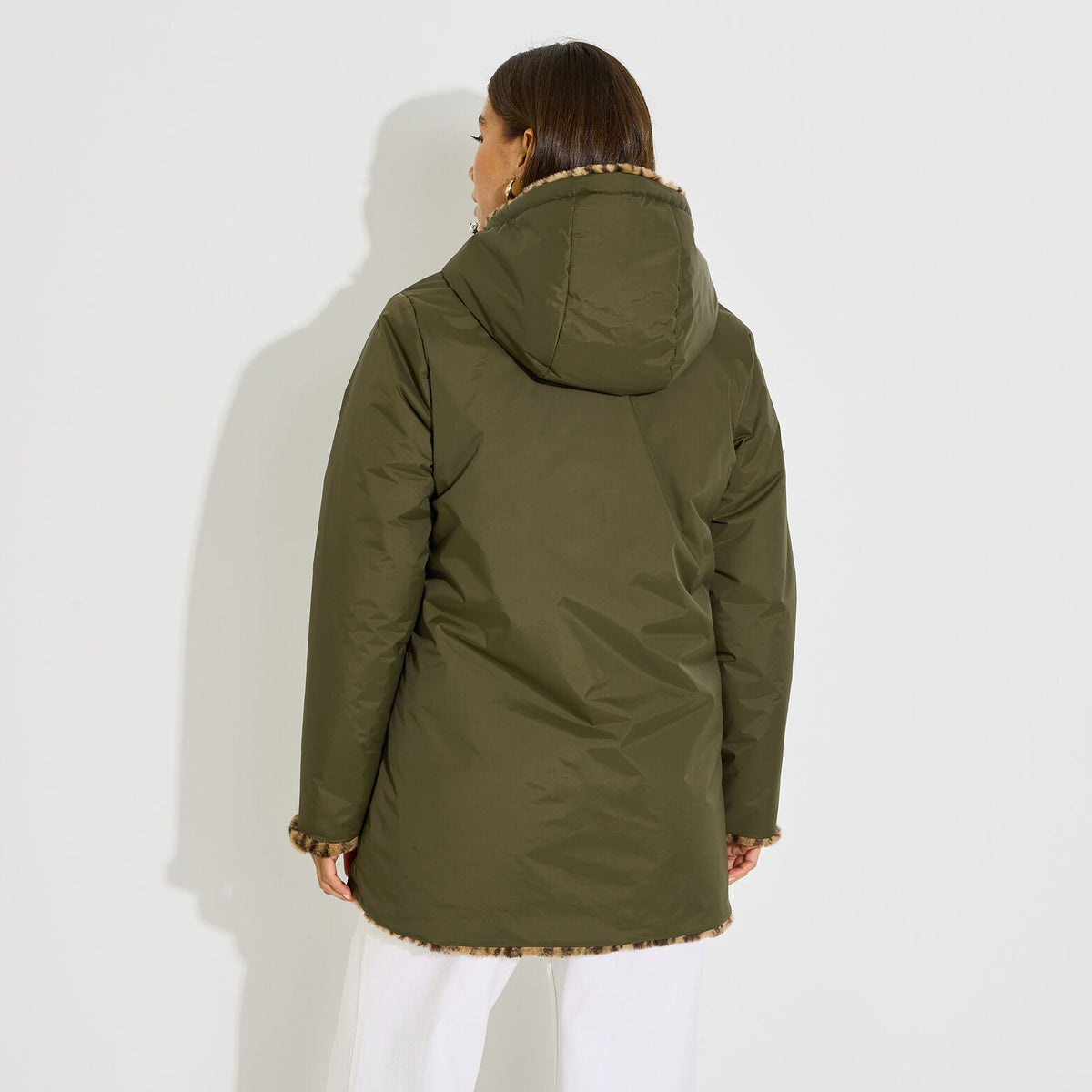 Manteau d'hiver mi-long à capuche femme - 2