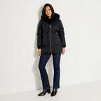 Manteau d'hiver mi-long à capuche femme - 1