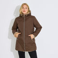 Manteau d'hiver mi-long à capuche femme - 1