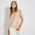 Blouse manches courtes imprimée femme  - 1