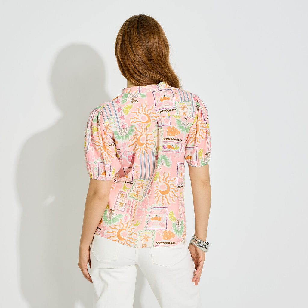 Blouse manches courtes imprimée femme  - 2
