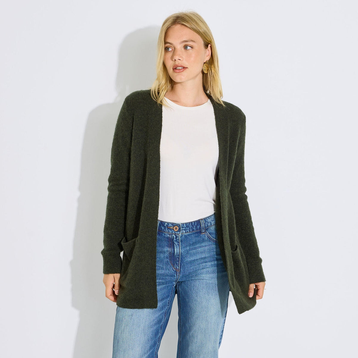 Gilet long ouvert femme - 1
