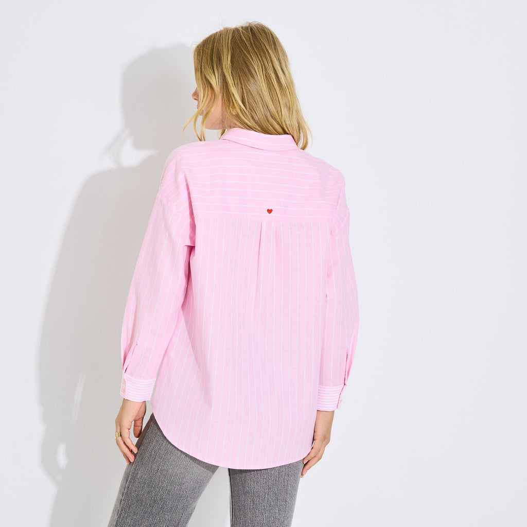 Chemise rayée broderie femme - 2