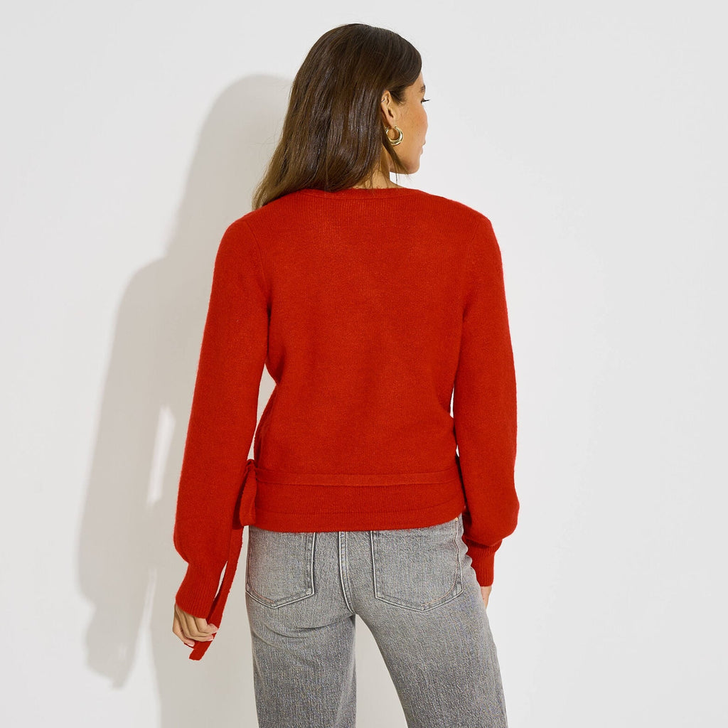 Gilet cache-cœur en maille femme - 2