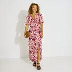 Robe longue habillée imprimé fleuri - 1