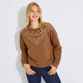 Sweat broderie bandana femme - 1