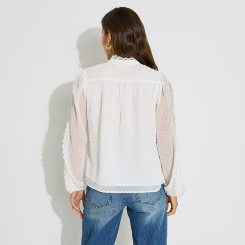 Chemise motifs plumetis femme - 2