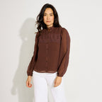 Chemise motifs plumetis femme - 1