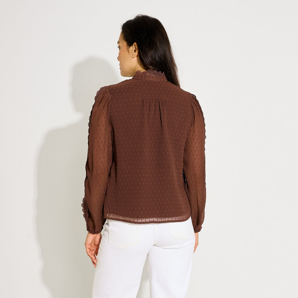 Chemise motifs plumetis femme - 2