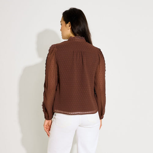 Chemise motifs plumetis femme - 2