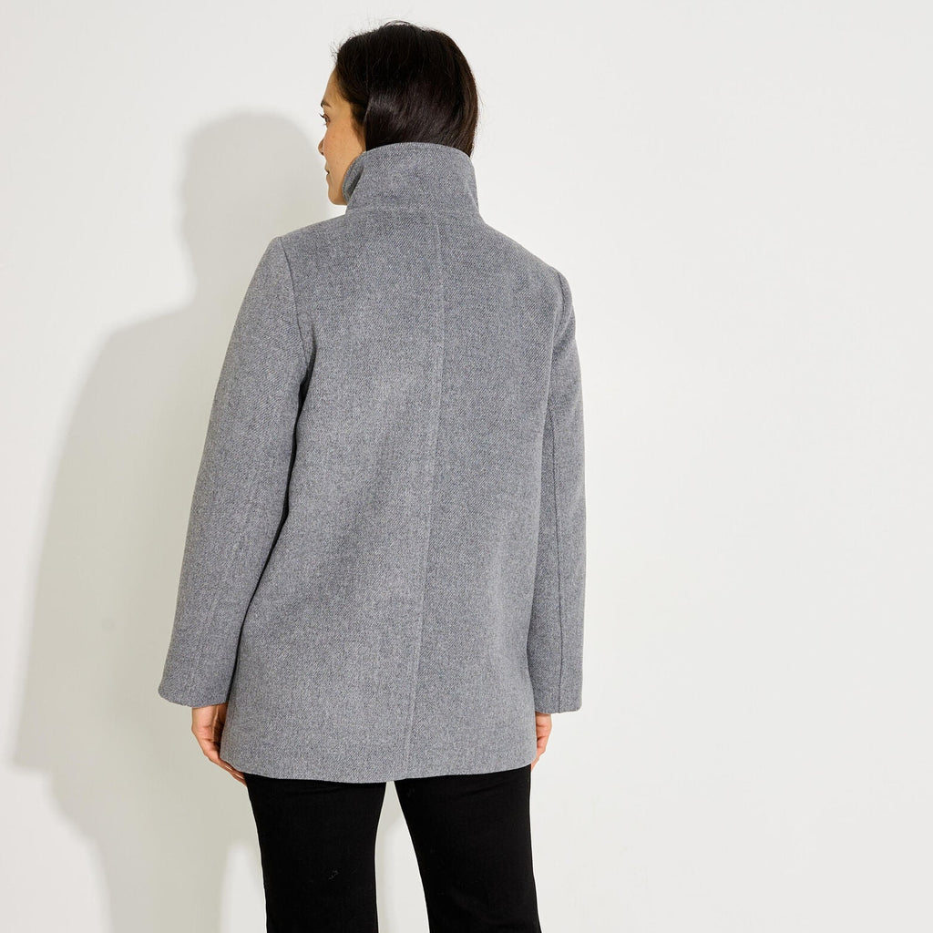 Manteau mi-long col montant femme - 2