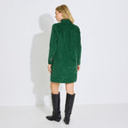Robe courte velours côtelé col froufrou - 2