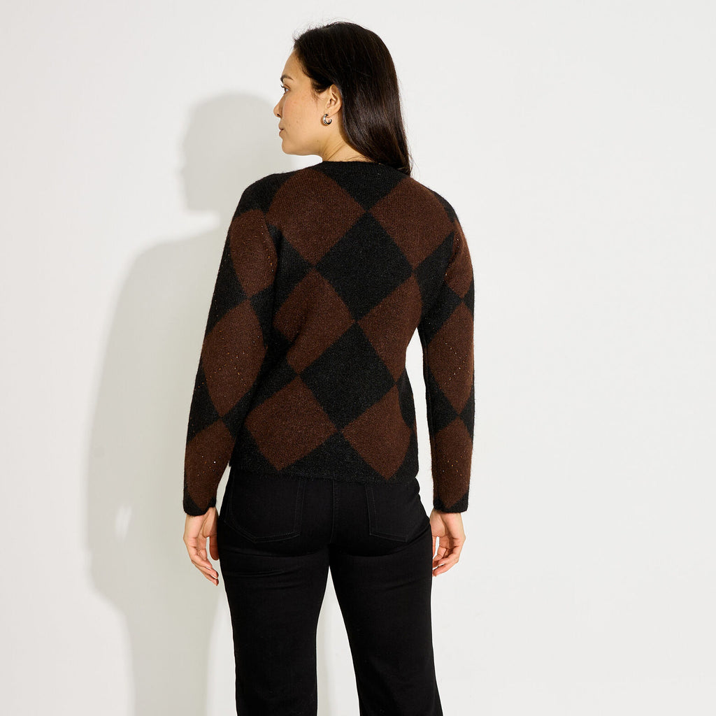Pull motif jacquard strass femme - 2