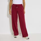 Pantalon droit ample chaud maille femme - 1
