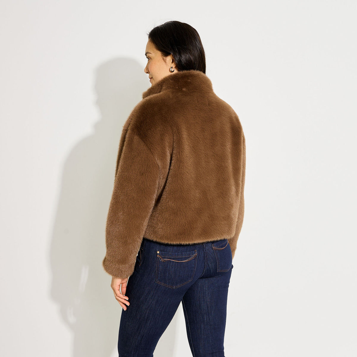 Manteau court imitation fourrure femme - 2