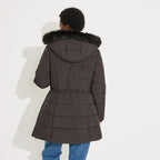Doudoune mi-longue chaude capuche femme - 2
