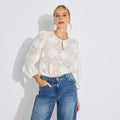 Blouse fluide ajourée femme  - 1