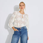 Blouse fluide ajourée femme  - 1