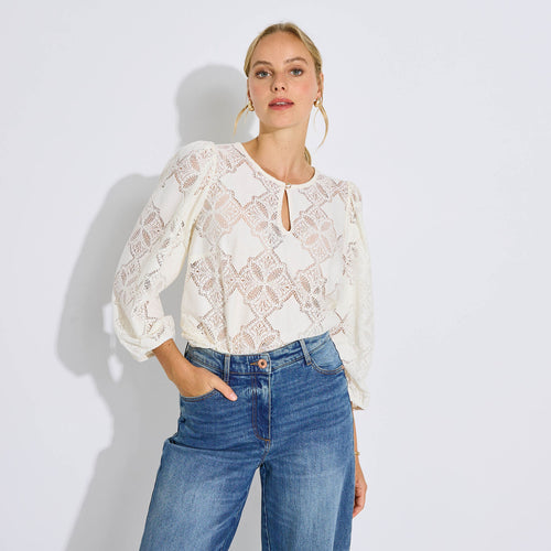 Blouse fluide ajourée femme  - 1