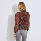 Blouse fluide col V imprimé fleuri femme - 2