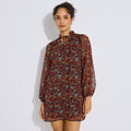 Robe courte imprimé fleurs femme - 1