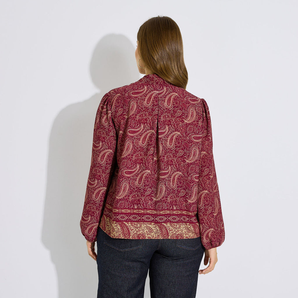 Blouse motif cachemire lavallière femme - 2