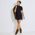Robe droite à col volanté - 1