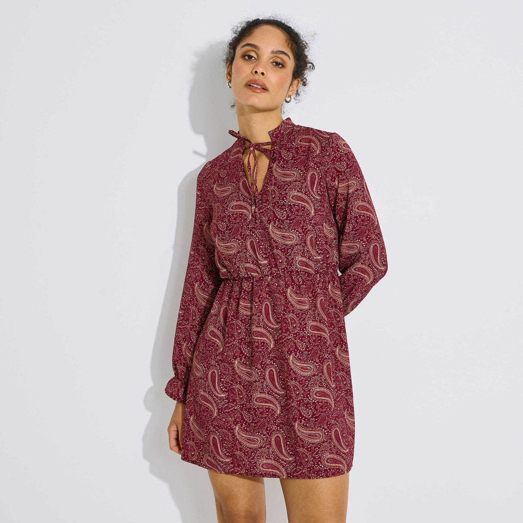 Robe courte imprimée cachemire femme - 1