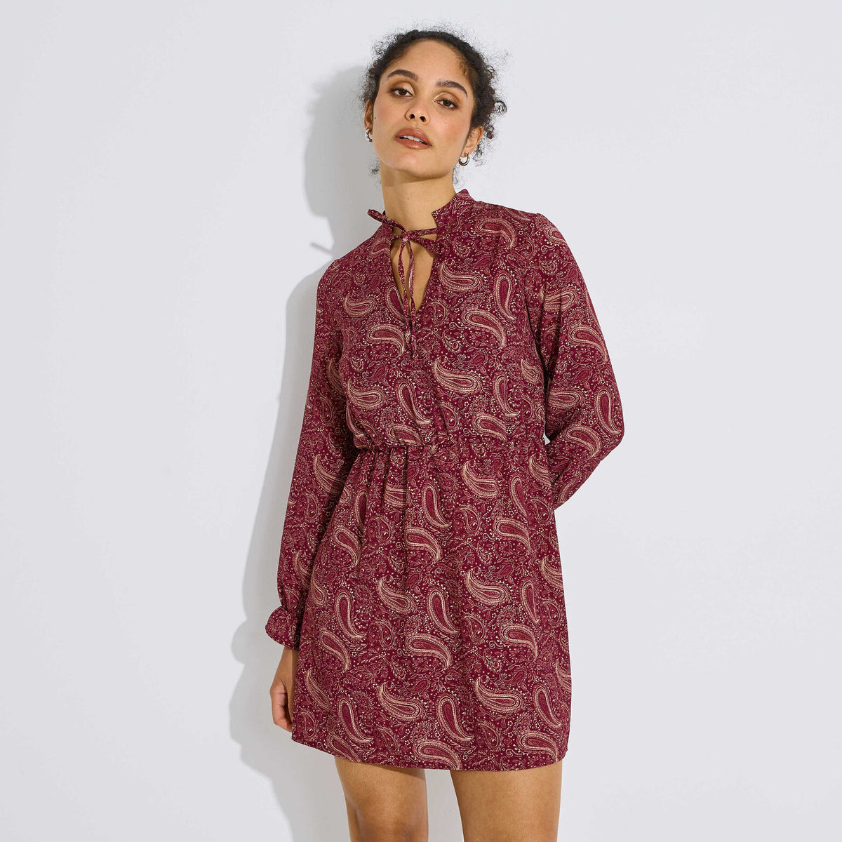 Robe courte imprimée cachemire femme - 1