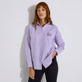 Chemise rayée à broderie chien femme - 1