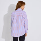 Chemise rayée à broderie chien femme - 2