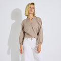 Blouse vichy motif fleurs femme - 1