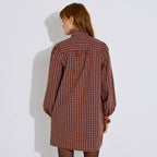 Robe courte à carreaux col volanté femme - 2