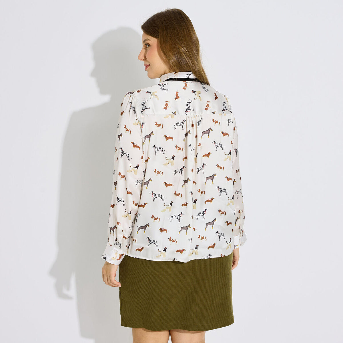Chemise imprimée nœud lavallière femme - 2